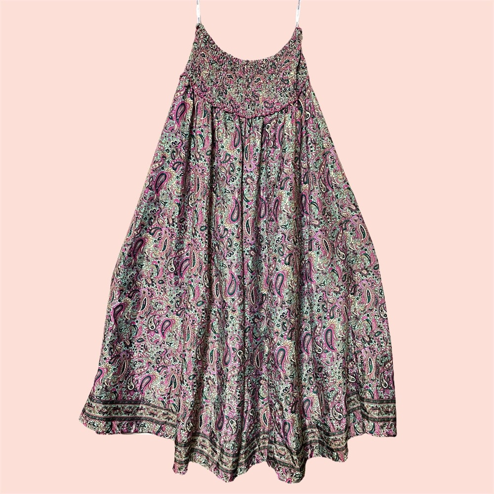 India Boutique Satin Extra Wide-Leg Boho Paisley Pants - Picture 2 of 8